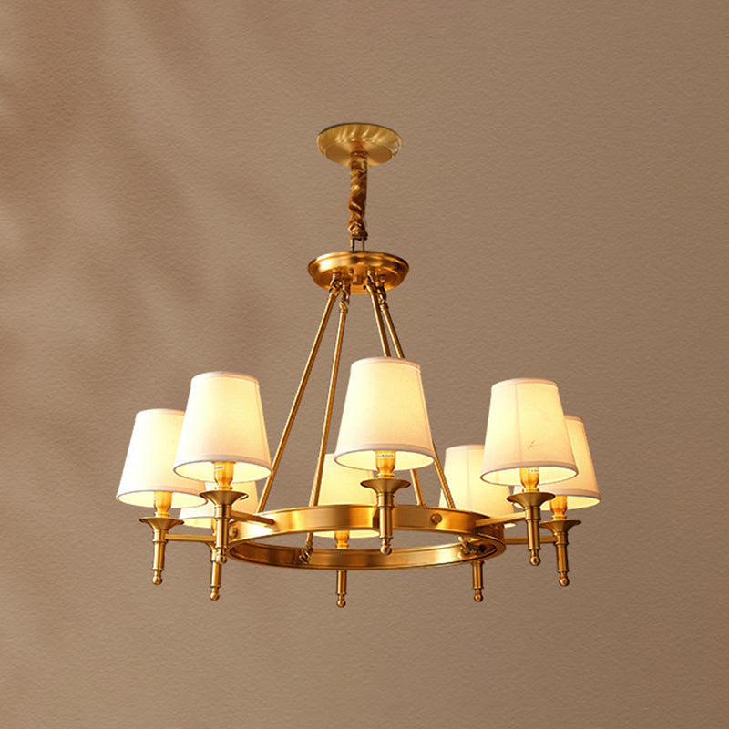 Gold Copper Pendant Light in Traditional Classic Style Fabrics Sputnik Hanging Light for Living Room