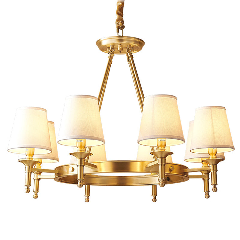 Gold Copper Pendant Light in Traditional Classic Style Fabrics Sputnik Hanging Light for Living Room