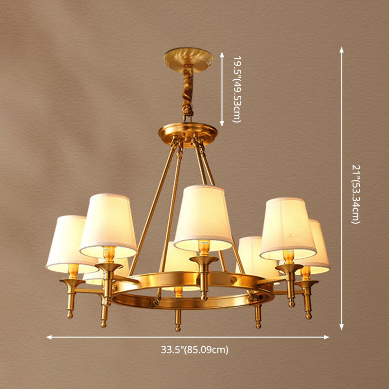 Gold Copper Pendant Light in Traditional Classic Style Fabrics Sputnik Hanging Light for Living Room