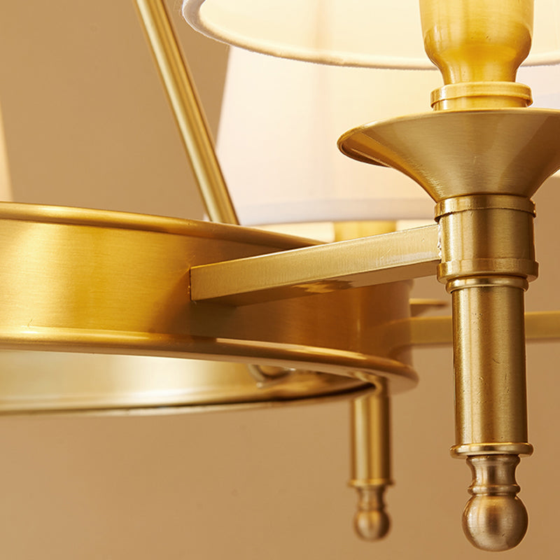 Gold Copper Pendant Light in Traditional Classic Style Fabrics Sputnik Hanging Light for Living Room