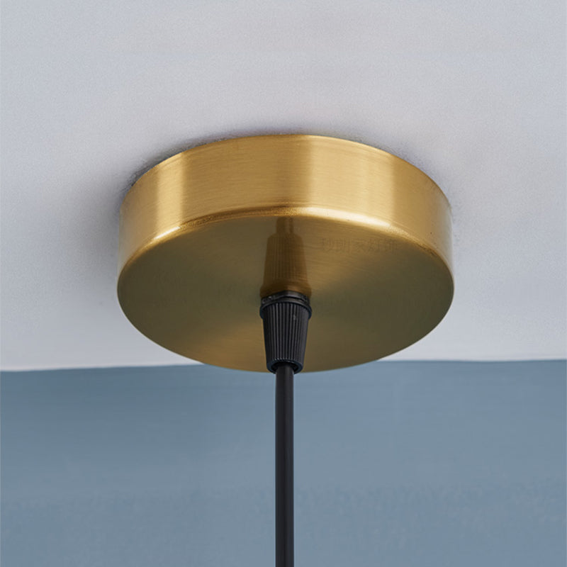 Moderne creatieve bol led hanglamp smeedijzeren hangend licht met heldere glazen schaduw