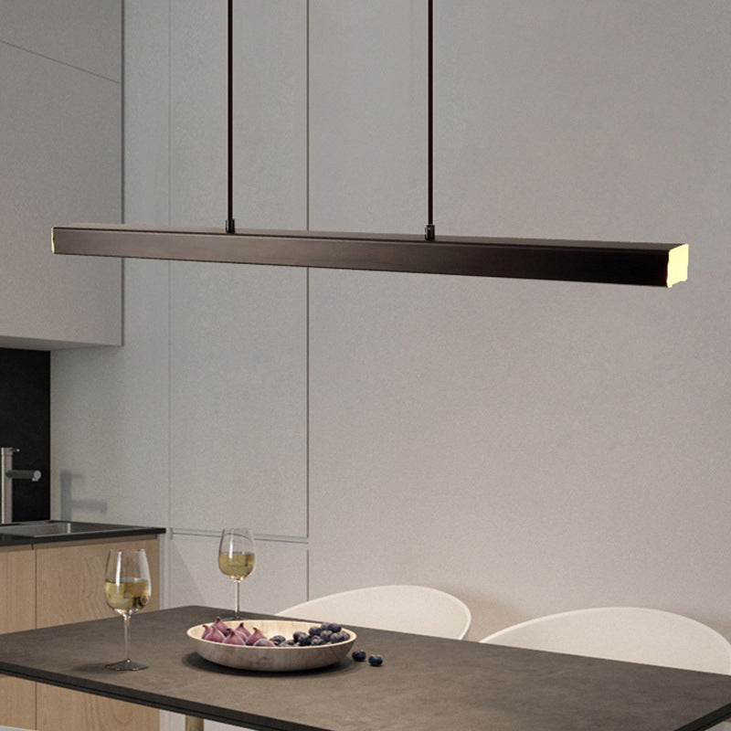 Zwarte plafondlichtbalk Moderne stijl LED Acrylhanglamp boven eiland, 23,5 "/31,5"/39 "breed