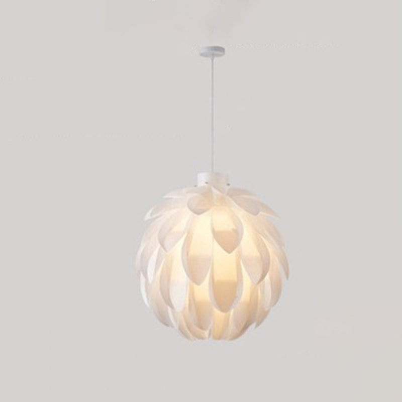 White Plastic Single Hanging Lamp in Modern Creative Style Wrought Iron Pinecone Pendant Light