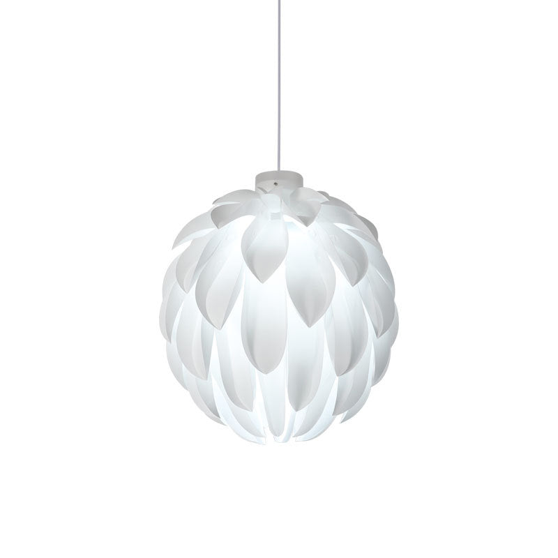 White Plastic Single Hanging Lamp in Modern Creative Style Wrought Iron Pinecone Pendant Light
