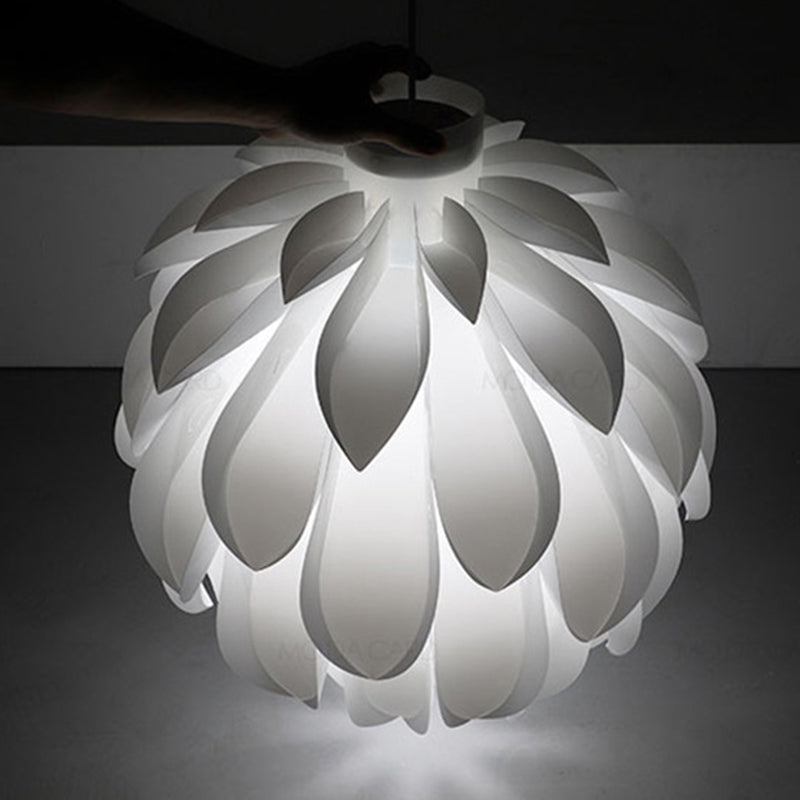 White Plastic Single Hanging Lamp in Modern Creative Style Wrought Iron Pinecone Pendant Light