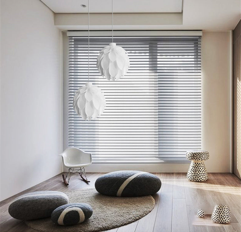 White Plastic Single Hanging Lamp in Modern Creative Style Wrought Iron Pinecone Pendant Light