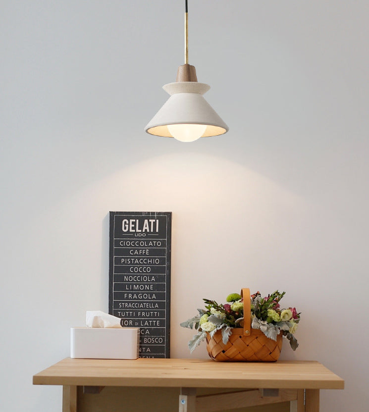Moderne eenvoud Conisch hangende plafondlichtcement Hanglicht voor de woonkamer