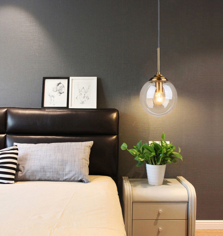 Globe Anhänger Deckenleuchte minimalistische Glasgehackbeleuchtung für Schlafzimmer