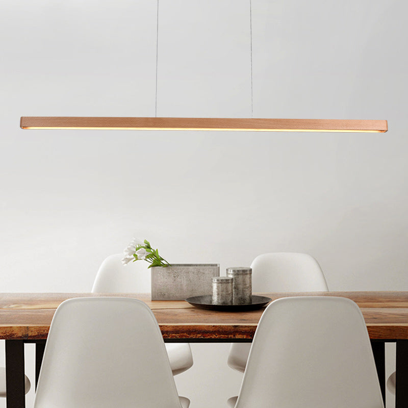 Linear Island Lighting Wood Contemporary Simplicity Pendant Lighting Fixtures for Restaurant