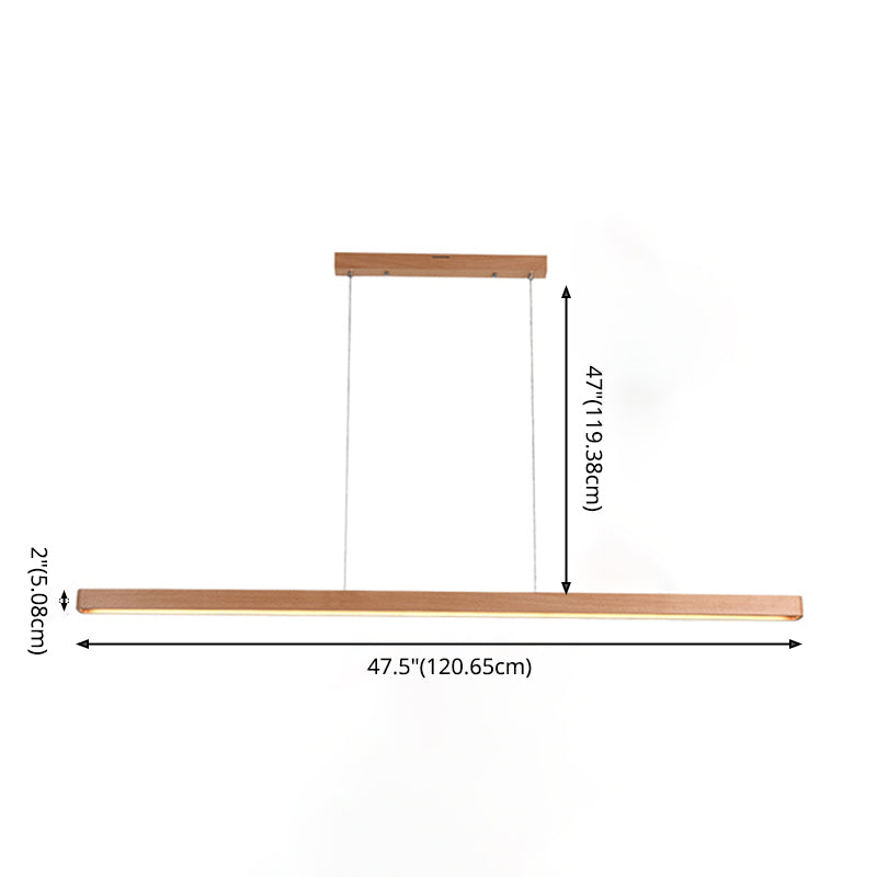 Linear Island Lighting Wood Contemporary Simplicity Pendant Lighting Fixtures for Restaurant