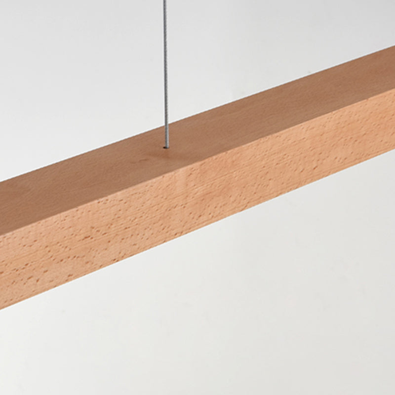 Linear Island Lighting Wood Contemporary Simplicity Pendant Lighting Fixtures for Restaurant