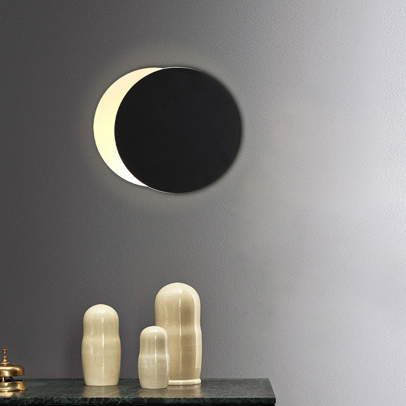 Lámpara de pared giratoria circular en estilo creativo moderno Luz de pared LED de hierro forjado con sombra acrílica