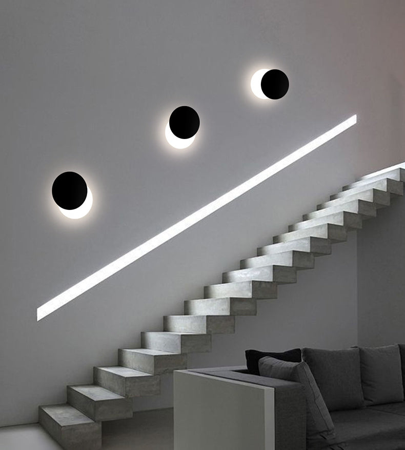 Lampada a parete rotabile circolare in stile moderno in ferro da stiro a led da parete con ombra acrilica