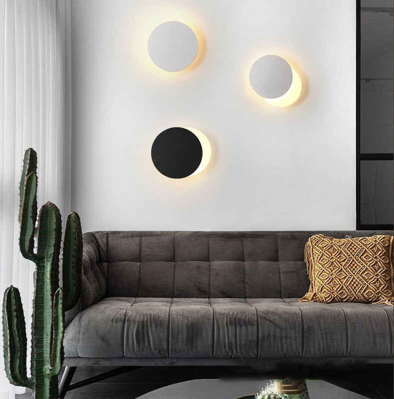Lampada a parete rotabile circolare in stile moderno in ferro da stiro a led da parete con ombra acrilica