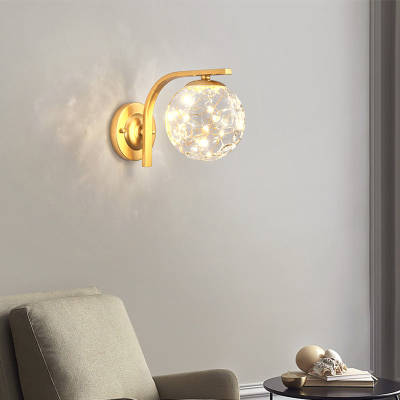 Iron LED Wall Light in Modern Creative Style Babysbreath Glass Wall Sconce for Interior Spaces
