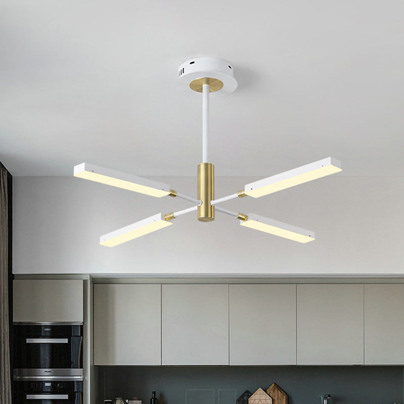 Modern Style Starburst Ceiling Pendant Acrylic 4/6 Lights Black and Gold/White and Gold Chandelier Lamp