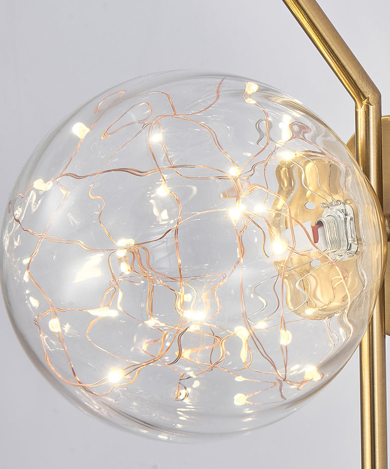Glass Globe LED Wall Light in Modern Luxury Style Wrought Iron Wall Lamp for Interior Spaces