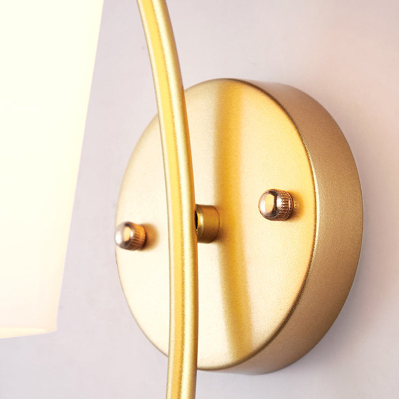 Modern Creative Antler Wall Lamp Wrought Iron Wall Sconce with White Glass Shade