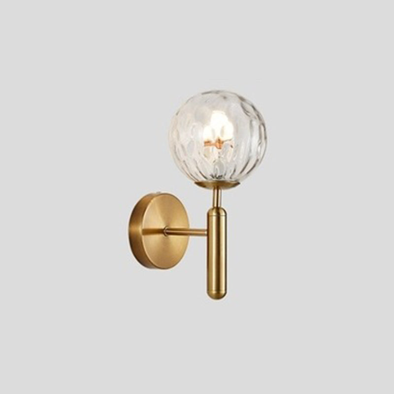 1-Light Aluminium Wall Lamp in Modern Creative Style Glass Globe Wall Sconce for Bedroom