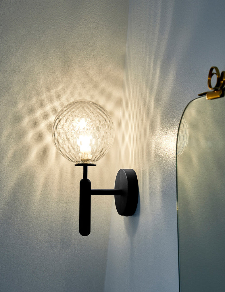 1-Light Aluminium Wall Lamp in Modern Creative Style Glass Globe Wall Sconce for Bedroom