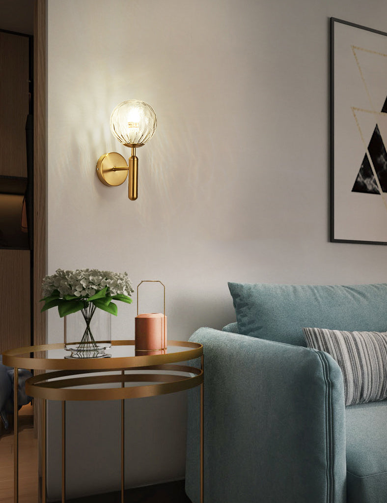 1-Light Aluminium Wall Lamp in Modern Creative Style Glass Globe Wall Sconce for Bedroom
