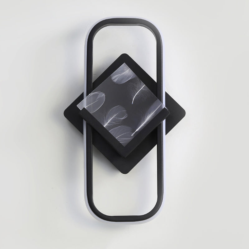 Modernist Crystal Rectangle Wall Light Fixture 1-Light LED Sconce Light for Bedroom