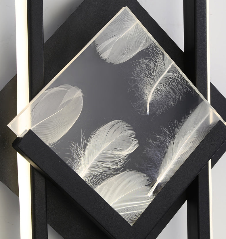 Modernist Crystal Rectangle Wall Light Fixture 1-Light LED Sconce Light for Bedroom