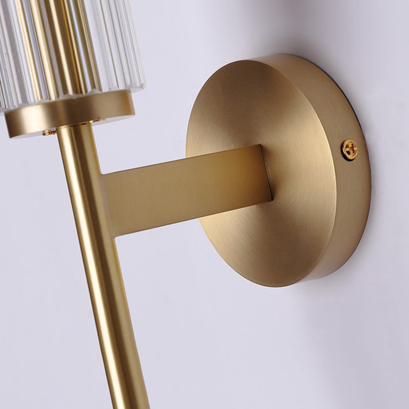 Lámpara de pared de pared de vidrio armado contemporáneo de 1 luces para sala de estar para sala de estar