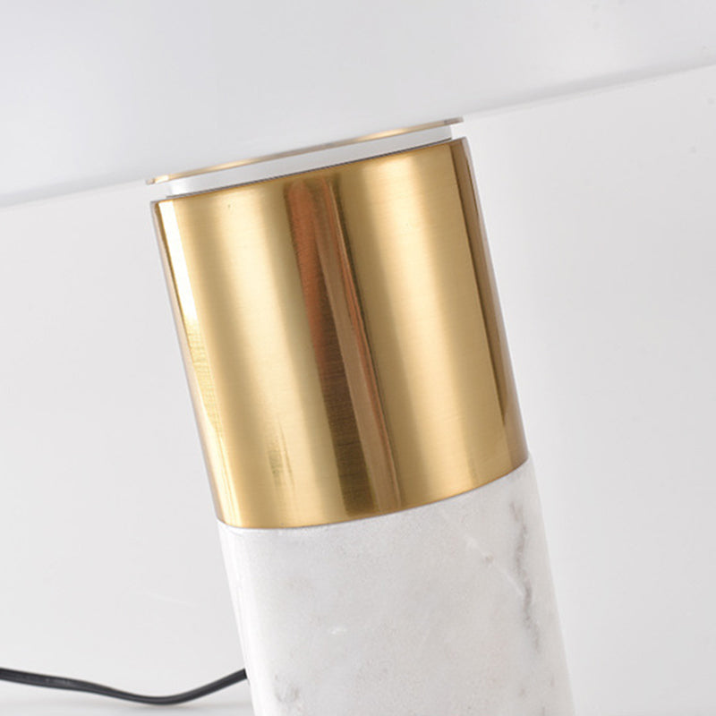 Table de dôme en verre blanc clair postmoderne 1 lampe de chevet de tête avec base en marbre