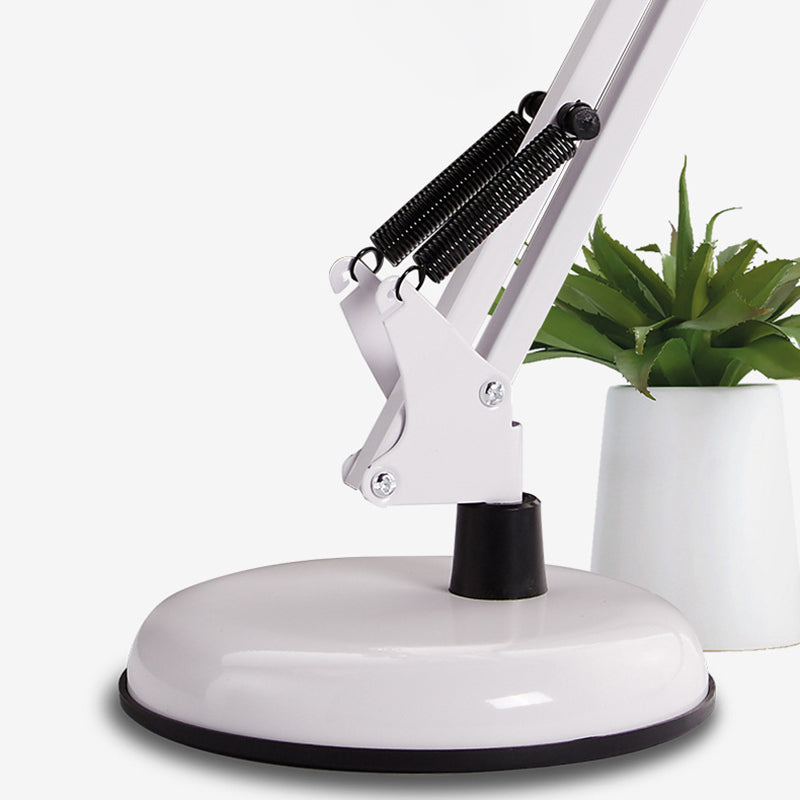 Nordic 1-Light Swing Arm Task Lamp Conical Desk Light with Metal Shade for Study Room