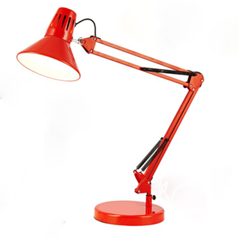 Studio conico Studio lampada da scrivania Metallic 1 Testa Nordica Luce da tavolo con braccio azionario