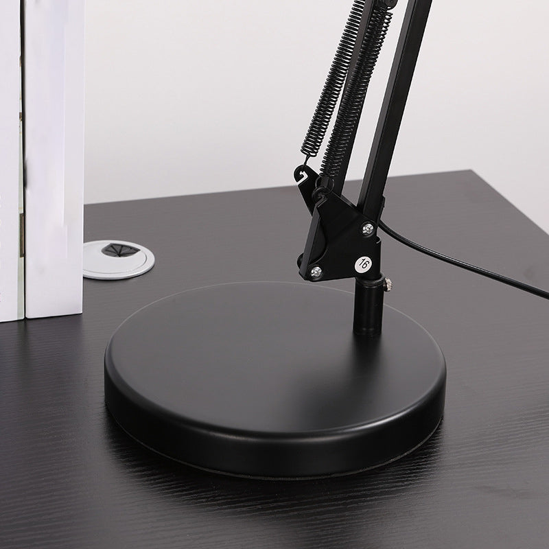 Studio conico Studio lampada da scrivania Metallic 1 Testa Nordica Luce da tavolo con braccio azionario