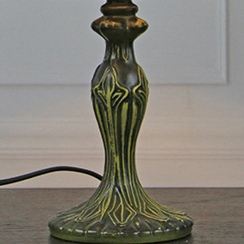 Light da tavolo a forma di campana a forma di 1-bulba Lampada da comodino in vetro in bronzo