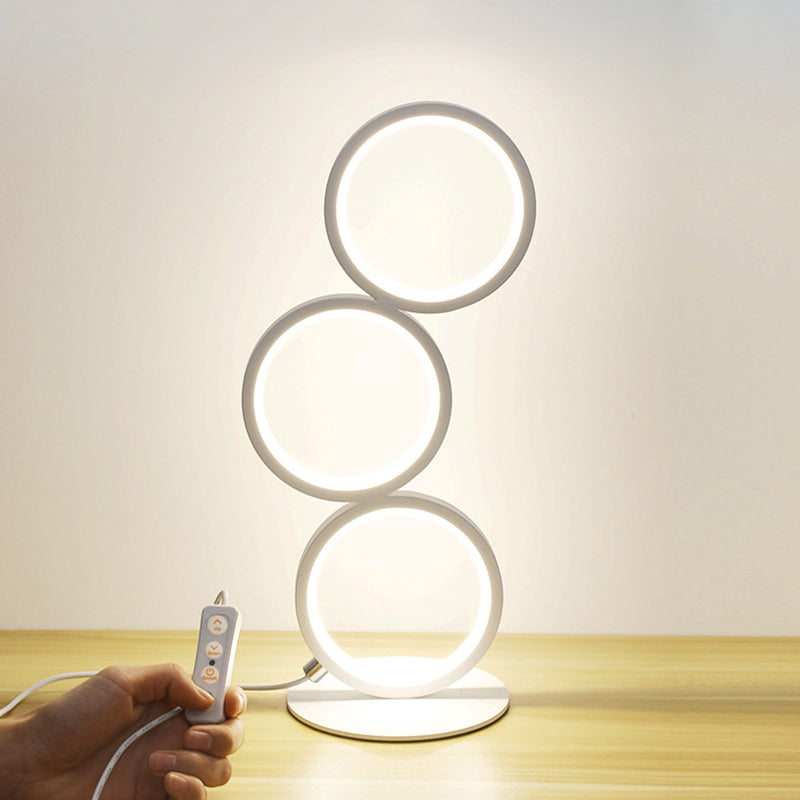 Table à LED en forme de bague Light Creative Minimalist 3-Light Night lampe pour le salon