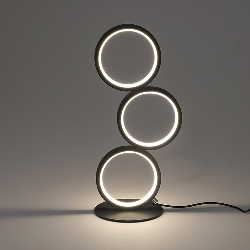 Table à LED en forme de bague Light Creative Minimalist 3-Light Night lampe pour le salon
