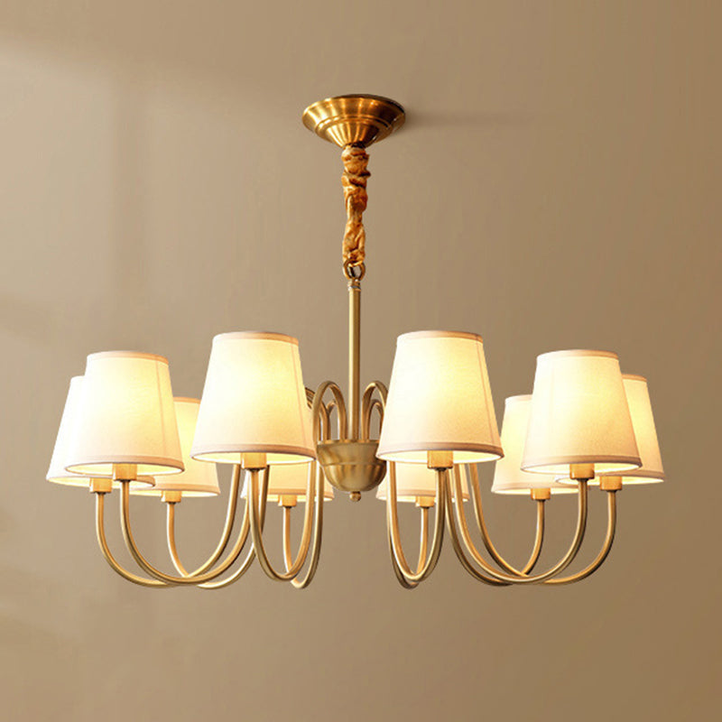 Traditional Creative Sputnik Hanging Lamp Copper Indoor Pendant Light with Fabrics Shade
