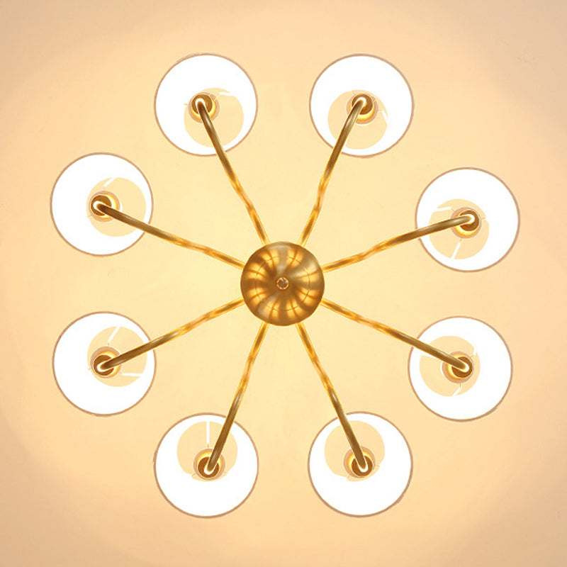 Traditional Creative Sputnik Hanging Lamp Copper Indoor Pendant Light with Fabrics Shade