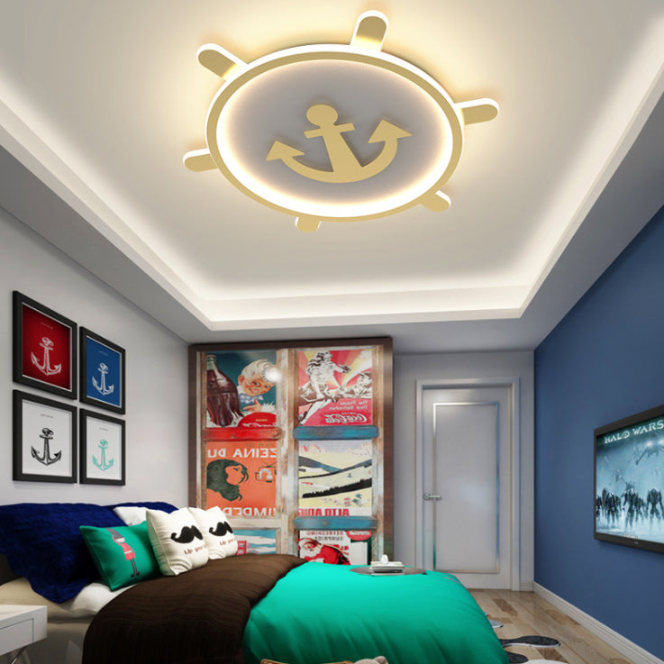 Anchor Flush Mount Ceiling Light 1 Light Acrylic Kids Flush Mount Ceiling Light for Bedroom