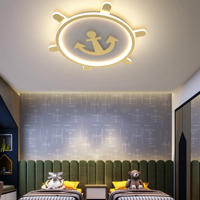 Anchor Flush Mount Ceiling Light 1 Light Acrylic Kids Flush Mount Ceiling Light for Bedroom