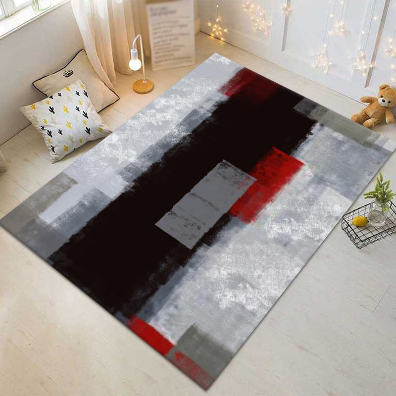 Casual Watercolor Printed Rug Funky Artistic Carpet Polyester Friendly Washable Rug for Living Room