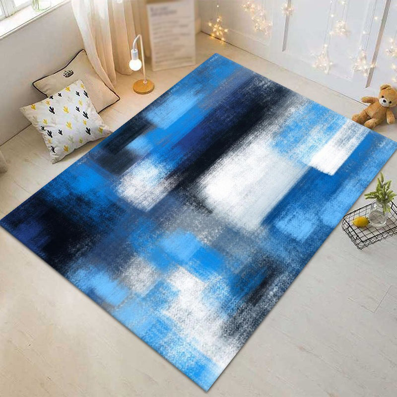 Casual Watercolor Printed Rug Funky Artistic Carpet Polyester Friendly Washable Rug for Living Room
