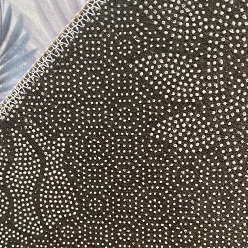 Flower and Feather Pattern Rug Trendy Polyester Carpet Non-Slip Backing Carpet for Home Decor