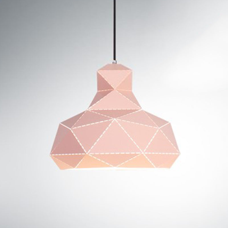 Iluminación de techo de sombrero Metal contemporánea 1 cabeza blanca/rosa/azul Poste de colgante de suspensión, 12 "/15" de ancho