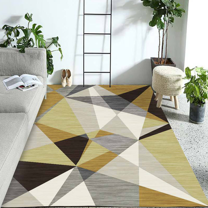 Colorful Triangle Design Rug Trendy Modern Carpet Polyester Easy Care Area Carpet for Living Room