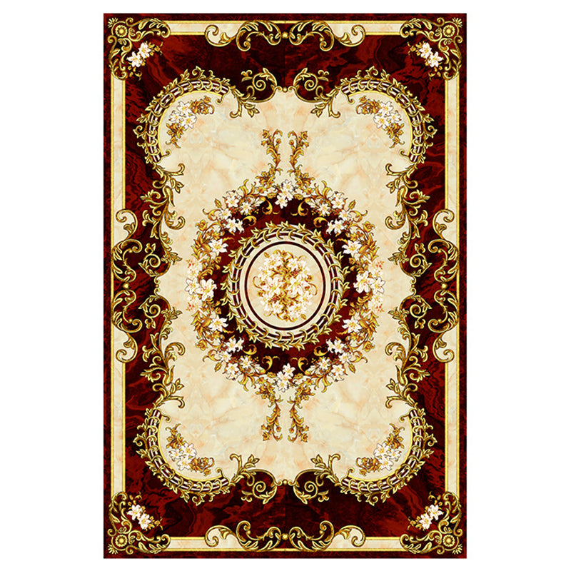 Multicolor Modern Area Carpet Polyester Flower Printing Indoor Rug Easy Care Carpet for Living Room