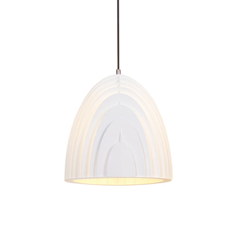 Macaron 1 Head Down Lighting White/Blue Trumpet Pendant Light Fixture with Metal Shade