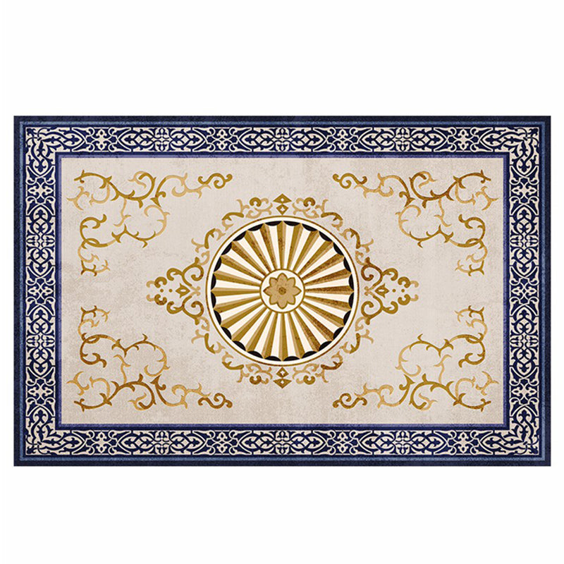 Apricot Tone Modern Indoor Rug Polyester European Print Carpet Easy Care Rug for Home Decoration