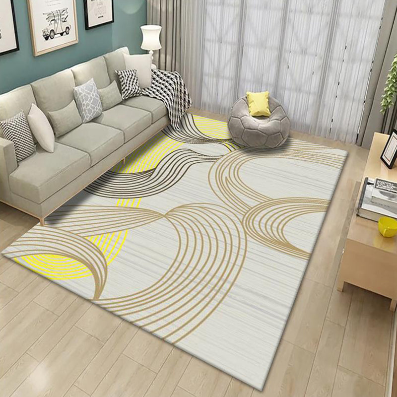 Creative Modern Indoor Rug Geometric Design Carpet Polyester Non-Slip Backing Rug for Home Decor