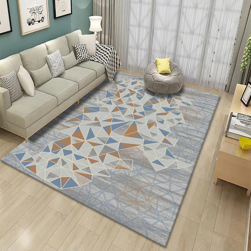 Creative Modern Indoor Rug Geometric Design Carpet Polyester Non-Slip Backing Rug for Home Decor
