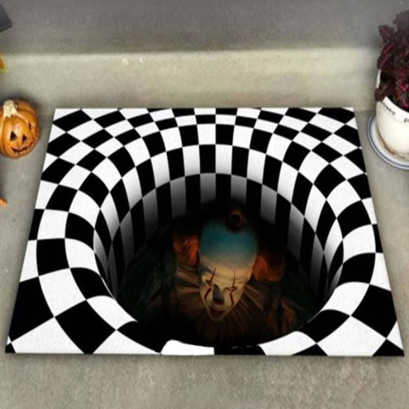 Multicolor Eclectic Carpet Polyester Visual Print Indoor Rug Stain Resistant Rug for Home Decor